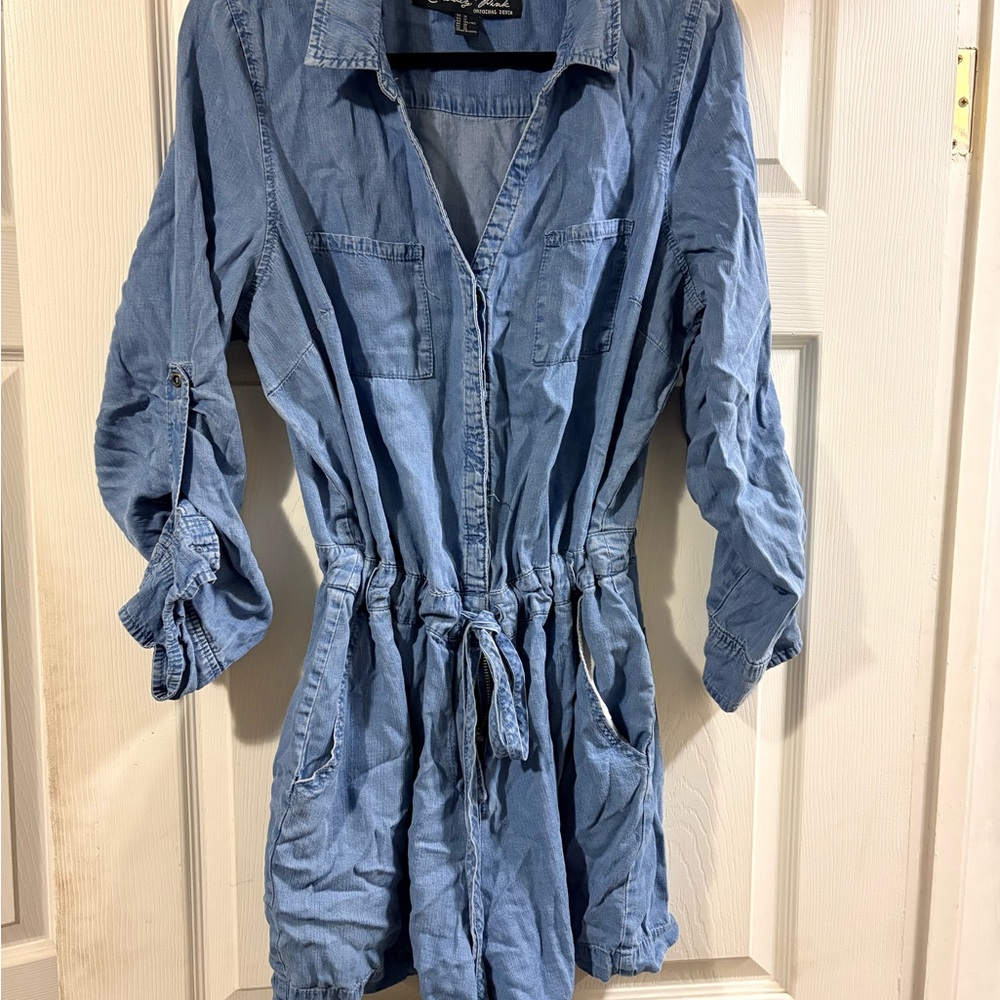 Celebrity Pink Light Wash Denim Romper